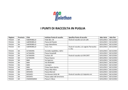 I PUNTI DI RACCOLTA IN PUGLIA