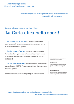 La Carta etica nello sport!