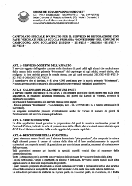 capitolato ristorazione - Unione dei Comuni Padova Nordovest