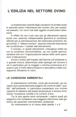 L`EDILIZIA NEL SETTORE OVINO
