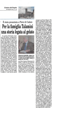 l &Egrave; stata presentata a Pieve di Cadore