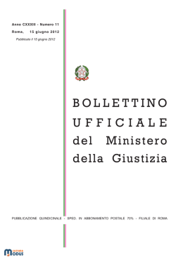 BOLLETTINO UFFICIALE del Ministero della Giustizia