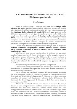 Edizioni del secolo XVIII - Biblioteca Provinciale dei Cappuccini di