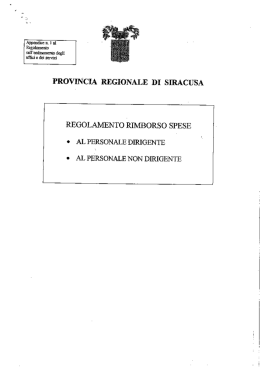 regolamento rimborso spese - Provincia Regionale di Siracusa