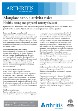 Mangiare sano e attivià fisica (healthy eating and physical activity)