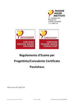 Regolamento d`Esame per Progettista/Consulente Certificato
