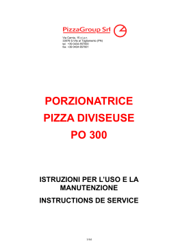 porzionatrice pizza diviseuse po 300 istruzioni per l`uso e la