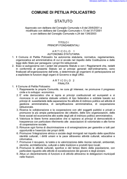 Statuto Comunale - Comune di Petilia Policastro