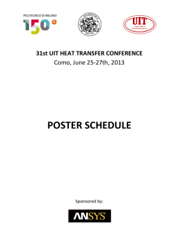 POSTER SCHEDULE - 31st UIT Heat Transfer Conference