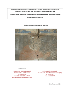 intervento di restauro delle pitture murali sulle pareti interne e sulla