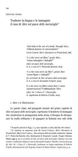 Tradurre la lingua e le immagini: il caso di Alice nel paese delle