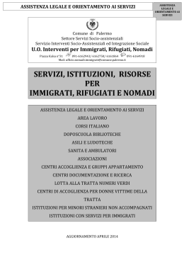servizi, istituzioni, risorse per immigrati, rifugiati e nomadi