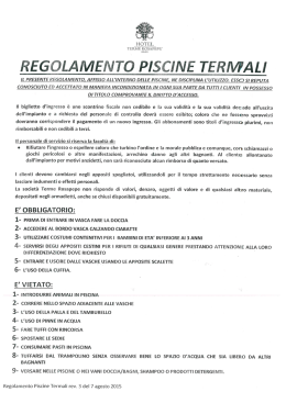 Regolamento per le piscine