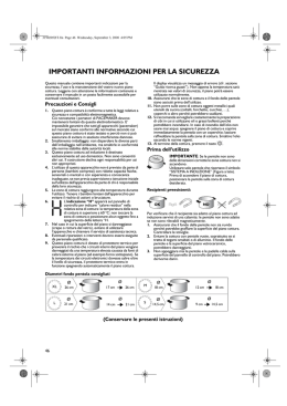 IMPORTANTI INFORMAZIONI PER LA SICUREZZA