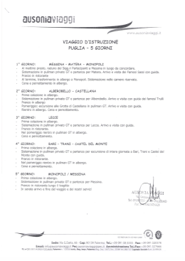 VIAGGIO DISTRUZIONE PUGLIA