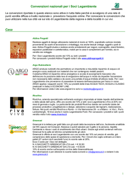 Convenzioni nazionali per i Soci Legambiente Casa