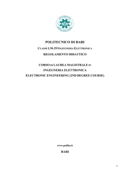 Laurea Magistrale in Ingegneria Elettronica - DEE
