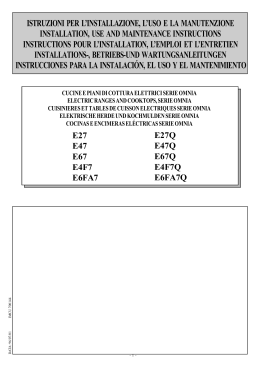 istruzioni per l`installazione, l`uso e la manutenzione installation, use