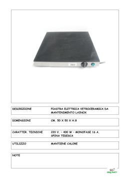 descrizione piastra elettrica vetroceramica da