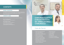 Chirurgia Plastica Ricostruttiva e Ambulatorio Chirurgico