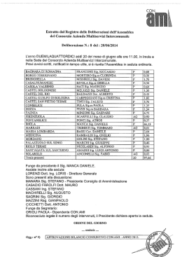 Estratto dal Registro delle Deliberazioni dell`Assemblea