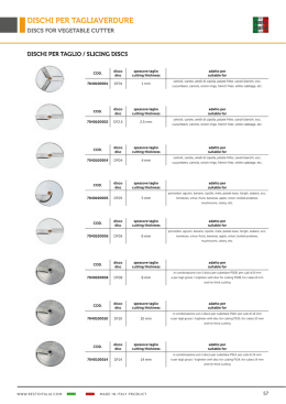 DISCHI PER TAGLIAVERDURE