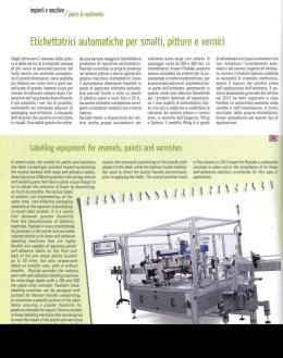 Etichettatrici automatiche per smalti, pitture e vernici