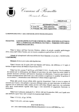 liquidazione fatture emesse da enel servizio elettrico per la forntura