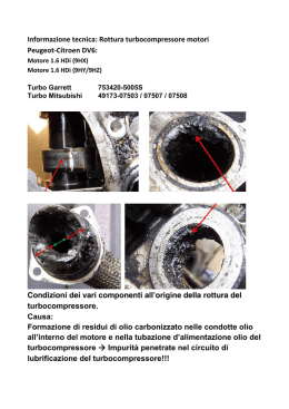 Informazione tecnica: Rottura turbocompressore motori Peugeot