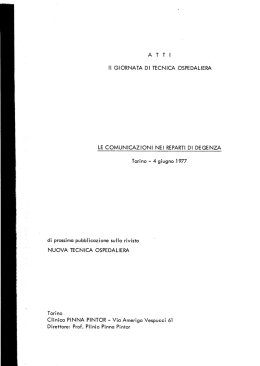 Le comunicazioni nei reparti di degenza