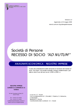 Societ&agrave; di Persone RECESSO DI SOCIO