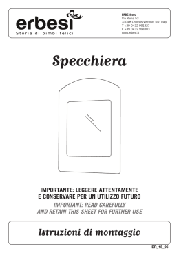 Istruzioni di montaggio IMPORTANTE: LEGGERE