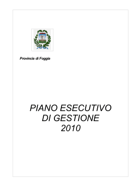 P.E.G. 2010 - Provincia di Foggia