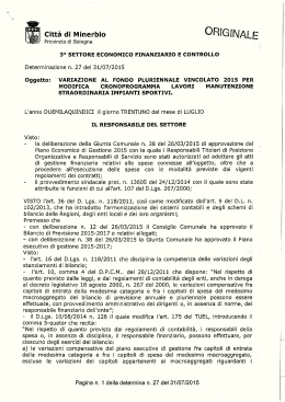 Determina 3° settore n. 27 del 31/07/2015