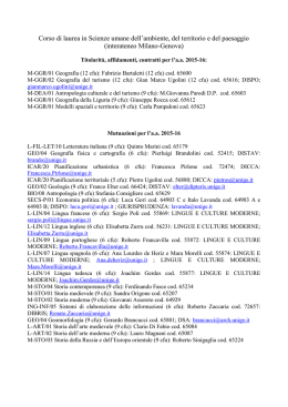 Insegnamenti presso Universit&agrave; degli Studi di Genova