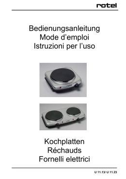 Bedienungsanleitung Mode d`emploi Istruzioni per l`uso Kochplatten