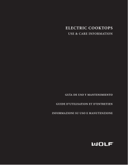 electric cooktops use & care information