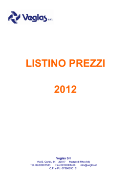 LISTINO PREZZI 2012 2012