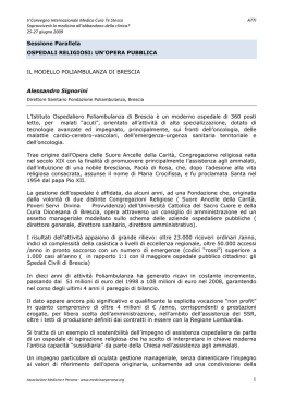 Il modello Poliambulanza di Brescia