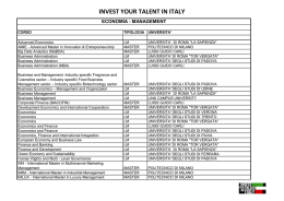 Universita` coinvolte e elenco dei corsi.