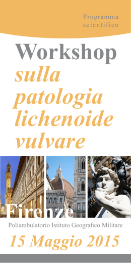 Workshop sulla patologia lichenoide vulvare 15 Maggio 2015