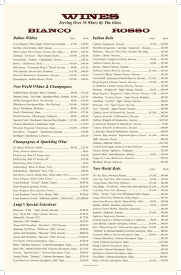 WINES - Luigi`s Coal Oven Pizza Restaurant Delray Beach