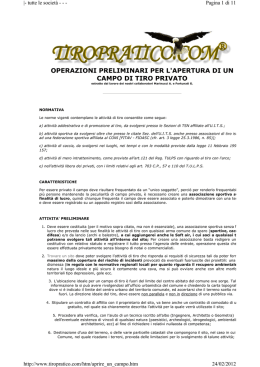 OPERAZIONI PRELIMINARI PER L`APERTURA DI UN