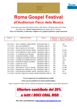 Roma Gospel Festival all`Auditorium Parco della Musica