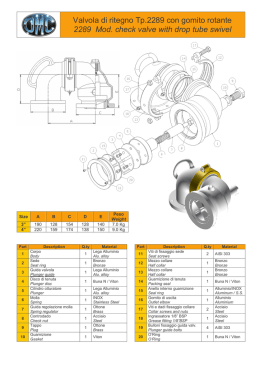 Valvola di ritegno Tp.2289 con gomito rotante 2289 Mod. check