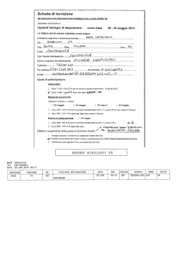 Scheda di iscrizione al corso FAST dal titolo
