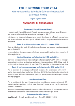 Variazione Programma Eolie