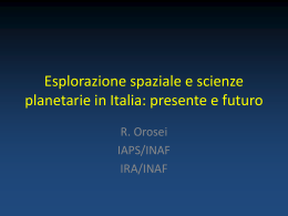Esplorazione spaziale e scienze planetarie in Italia