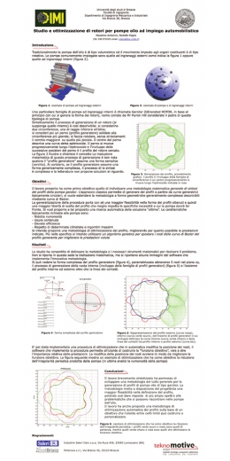 Studio e ottimizzazione di rotori per pompe olio ad
