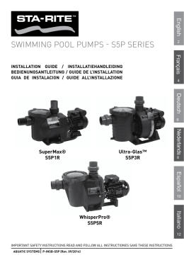 SWIMMING POOL PUMPS - S5P SERIES